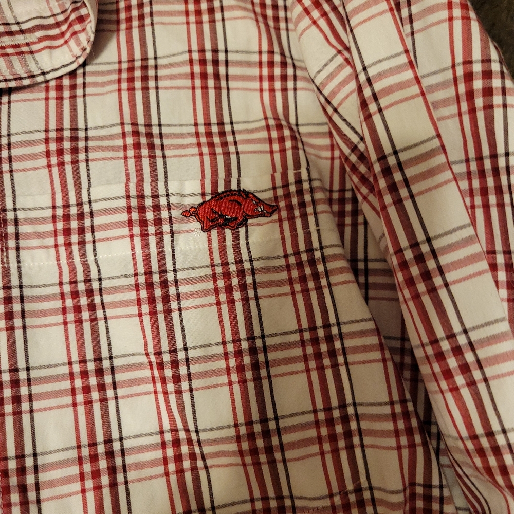 Men's Razorback Red Plaid Shirt - Picture 3 of 3
